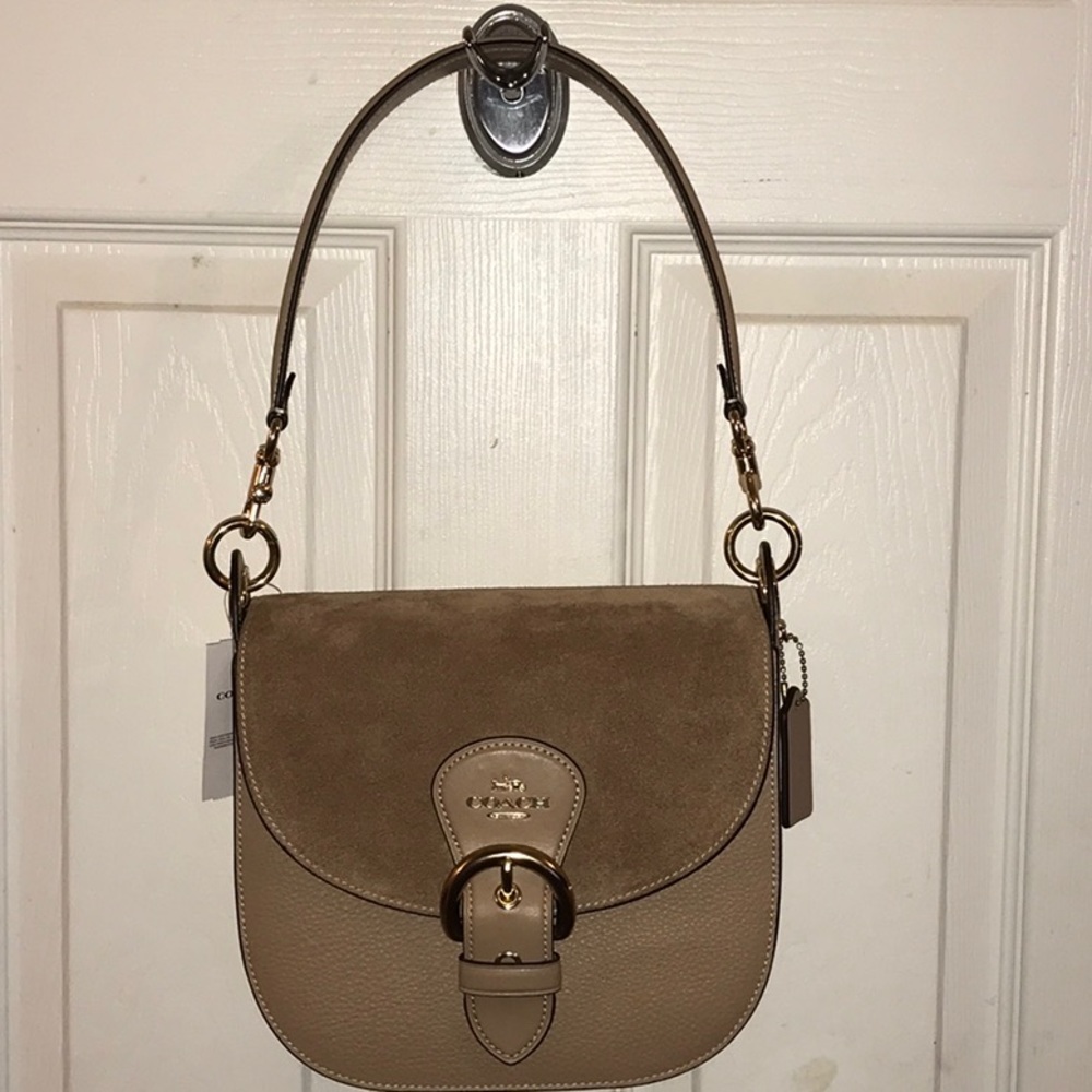 Suede/Leather Beige Coach Tote